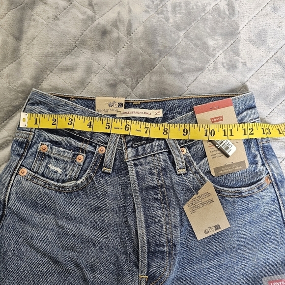 (179)Levi's Women's Ribcage Straight Ankle Jeans 100% Cotton A Super High Rise - Picture 7 of 16